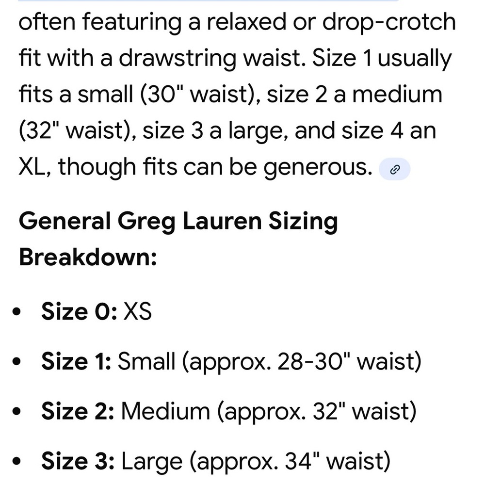 GREG LAUREN JOGGERS SIZE 4 pics show it all!!! - Picture 8 of 8